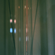Glass tube with heater Close up
